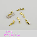 Metal Floral Nail Charms - 10pcs
