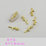 Metal Floral Nail Charms - 10pcs