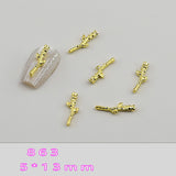 Metal Floral Nail Charms - 10pcs