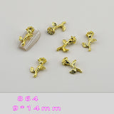 Metal Floral Nail Charms - 10pcs