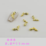 Metal Floral Nail Charms - 10pcs
