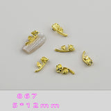 Metal Floral Nail Charms - 10pcs