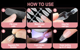 Almond - Extra Short - Full Cover - Soft Gel - Clear Matt - Nail Tips - 300pcs - M072