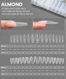 Nail Extension Re-Usable - Sandwich Dual Form - 140pcs/15 Sizes - Almond