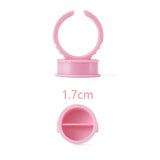 Eyelashes Extension Glue Ring - Pink - 100pcs