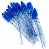 Mascara Wands / Spoolies - 12pcs - Blue Glitter