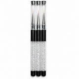 Nail Art Striping Brushes with Caps - Diamond Handles - 3pcs
