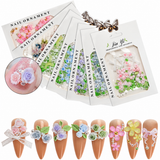 Nail Decoration - Resin Roses, Leaves & Marbled Charms Mix