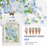 Nail Decoration - Resin Roses, Leaves & Marbled Charms Mix