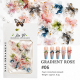 Nail Decoration - Resin Roses, Leaves & Marbled Charms Mix