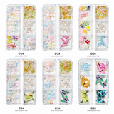 Nail Decoration - Mixed Bows, Starfish & Butterflies - 6 Grid Box
