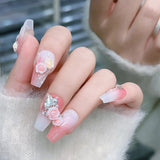 3D Gradient Roses Nail Art - 50pcs 6mm/8mm Mix