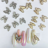 Alloy 3D Cat Eye Butterfly Nail Rhinestones 2pcs