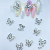 Alloy 3D Cat Eye Butterfly Nail Rhinestones 2pcs