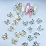 Alloy 3D Cat Eye Butterfly Nail Rhinestones 2pcs