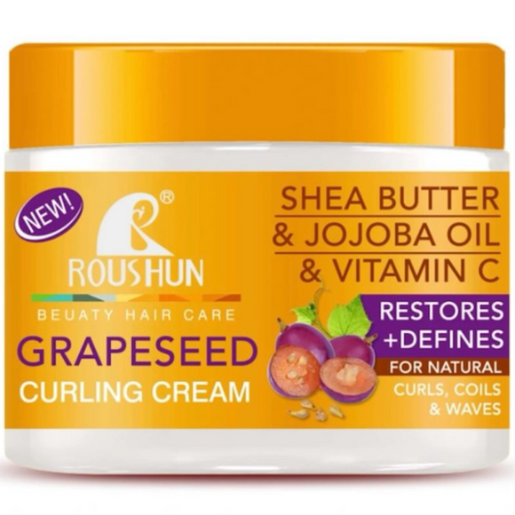 Roushun - Grapeseed Curling Cream - Sea Butter & Jojoba Oil & Vitamin C - 350ml