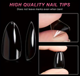 Almond - Medium - Full Cover - Clear - Nail Tips - 240pcs