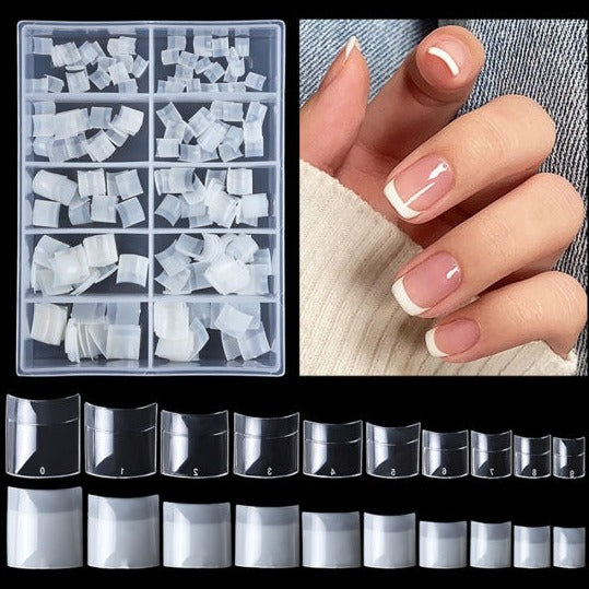 Square / French - Short - Half Cover - Nail Tips - 100pcs