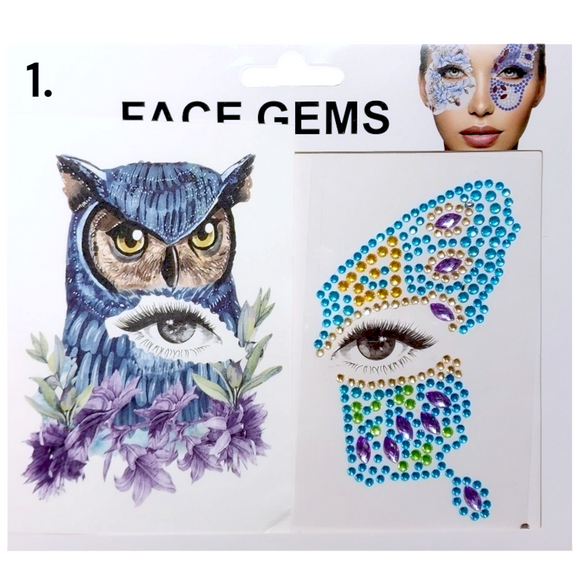 Body Gem Art Sticker - Half Face - Gem / Tattoo