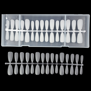 Coffin - Medium - Full Cover - Soft Gel - Clear Matt - Nail Tips - 300pcs - M085