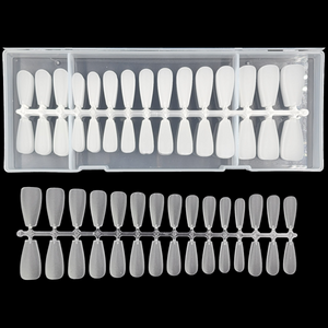 Coffin - Long - Full Cover - Soft Gel - Clear Matt - Nail Tips - 300pcs - M091