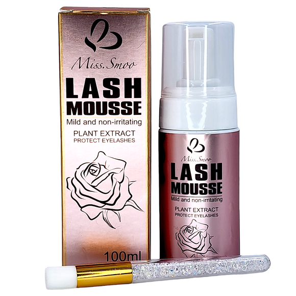 Lash Mousse - Mild & Non-Irritating - 100ml + Lush Cleaning Brush