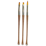 Nail Art Brush Set - Rose Gold Wire Stem - 3pcs
