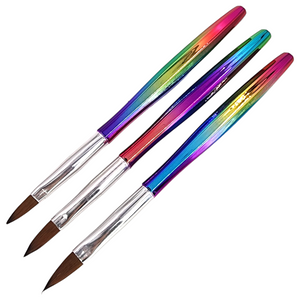 Acrylic Brush - Metalic Rainbow Stem - 3pcs