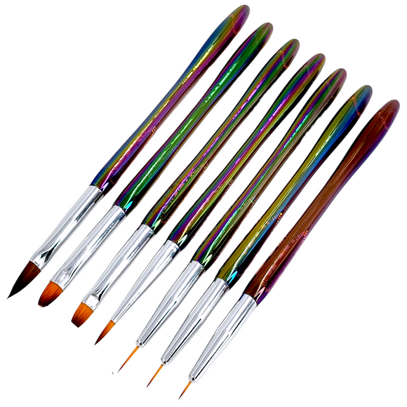Acrylic, Gel & Striping/Drawing Brush - 7pcs