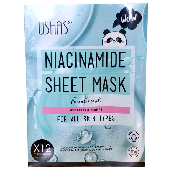 Niacinamide Sheet Mask - Facial Mask - 12pcs