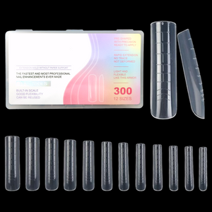 Nail Extension Re-Usable Dual Form/Mould - 300pcs - C-Curve / Straight