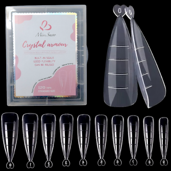 Nail Extension Re-Usable Dual Form/Mould - 120pcs - Stiletto