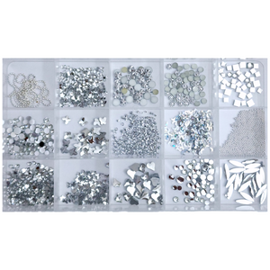 Nail Decoration - Mix 18 Grid - Silver