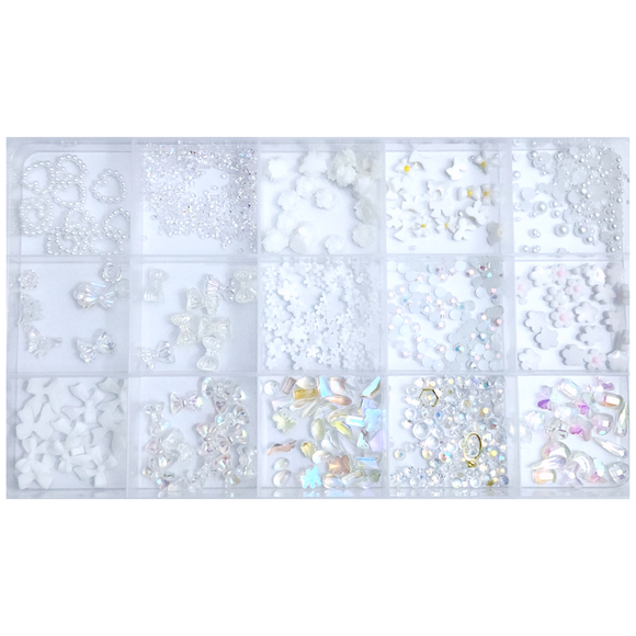 Nail Decoration - Mix 18 Grid - White