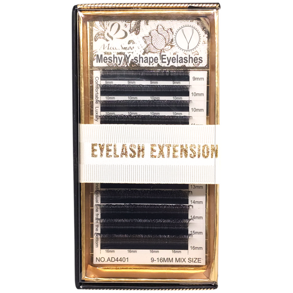 Eyelash Extension - Meshy Y-Shape - 0.07C - Mix