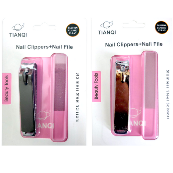 Nail Clipper & Crystal Glass Nail File - Set