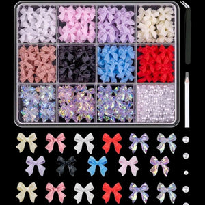 Bows & Pearls Nail Decoration - Mix - 500pcs