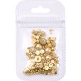 Nail Decoration - Gold - Flat Bottom - Pearls