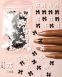 Bow Nail Decoration - Black & White - 100pcs