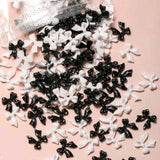 Bow Nail Decoration - Black & White - 100pcs