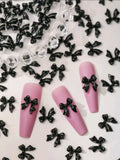 Bow Nail Decoration - Black & White - 100pcs