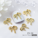 Alloy Bow Nail Rhinestones 10pcs