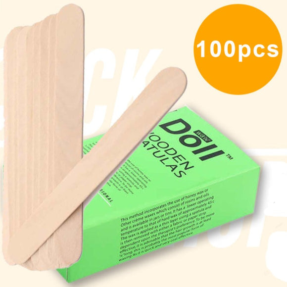 Doll - Disposable Wooden Spatula (For Waxing)- 100psc