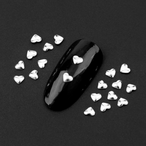 Metal Nail Jewelry - Silver Heart (1.5x2mm)- 20pcs