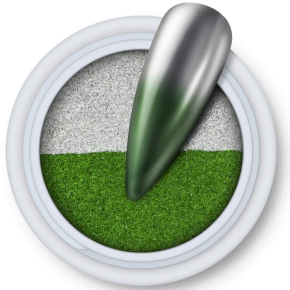 Chrome Mirror Solid Powder - Green & Silver