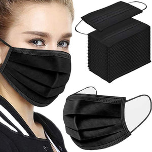 Mask - 3 Ply - Black - 50pcs