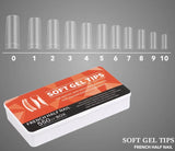 French - French Cover Soft Gel Nail Tips - 550pcs - Clear - Box