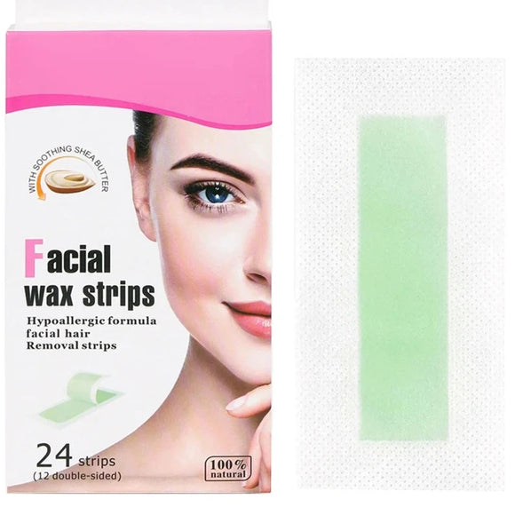 Facial Wax Strips - 24 Strips (12 Double Sided Strips)