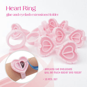 Eyelashes Extension Glue Heart Ring - 20pcs