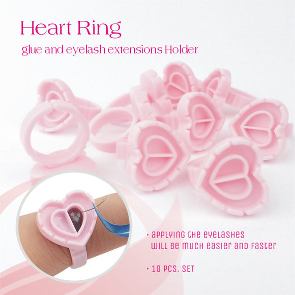 Eyelashes Extension Glue Heart Ring - 20pcs